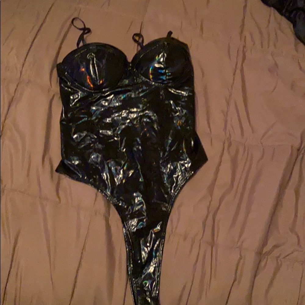 Akira Iredescent/Black Latex Bodysuit
